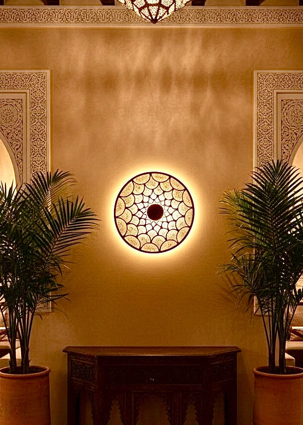 Handmade Moroccan Brass Wall Lamp & Flush Mount - Ref. 1720