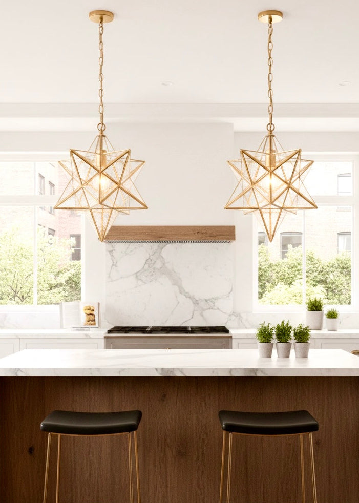 Moroccan Star Glass Ceiling Lamp - Ref. 1166