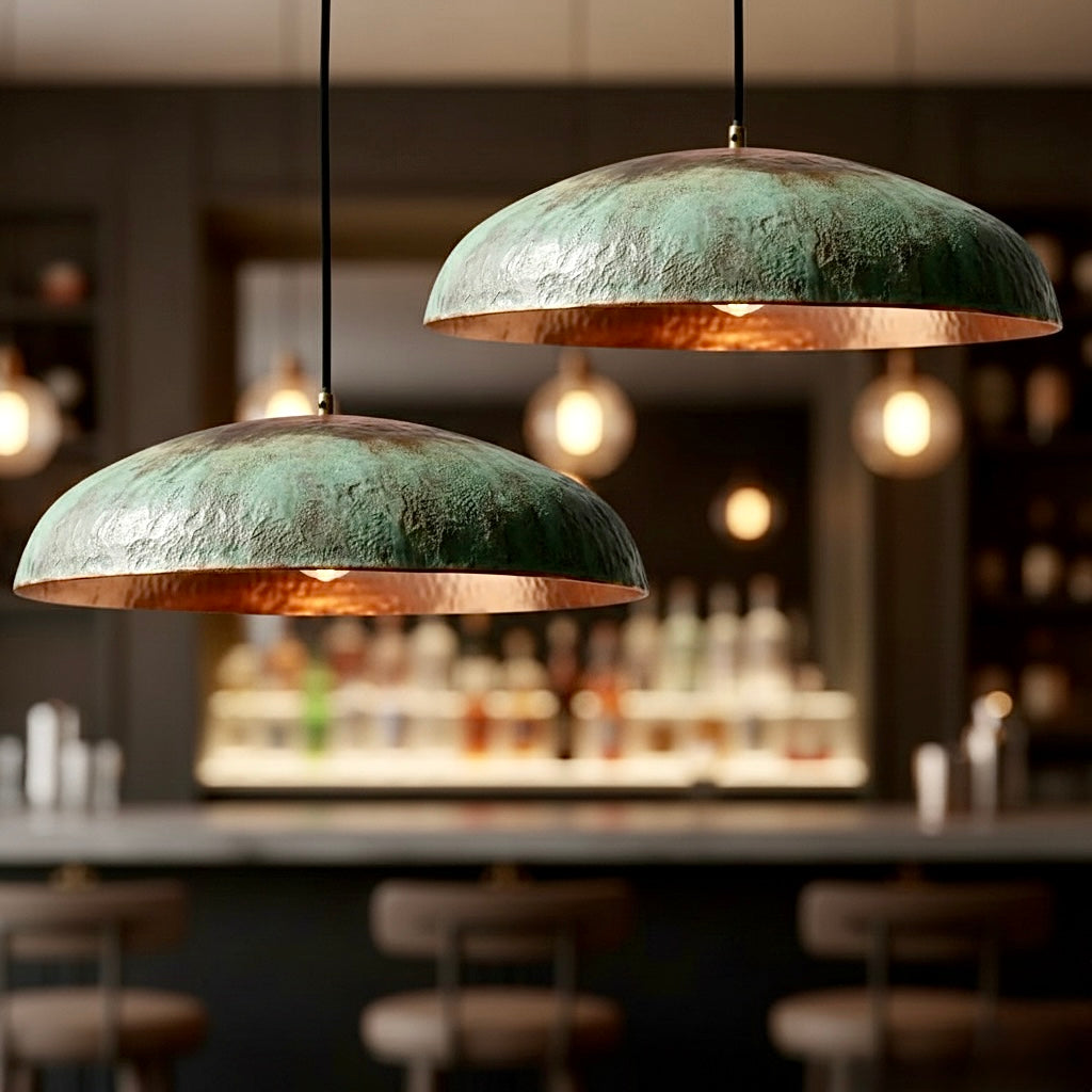 Oxidized Brass Copper Dome Light Fixture  - Ref.2043