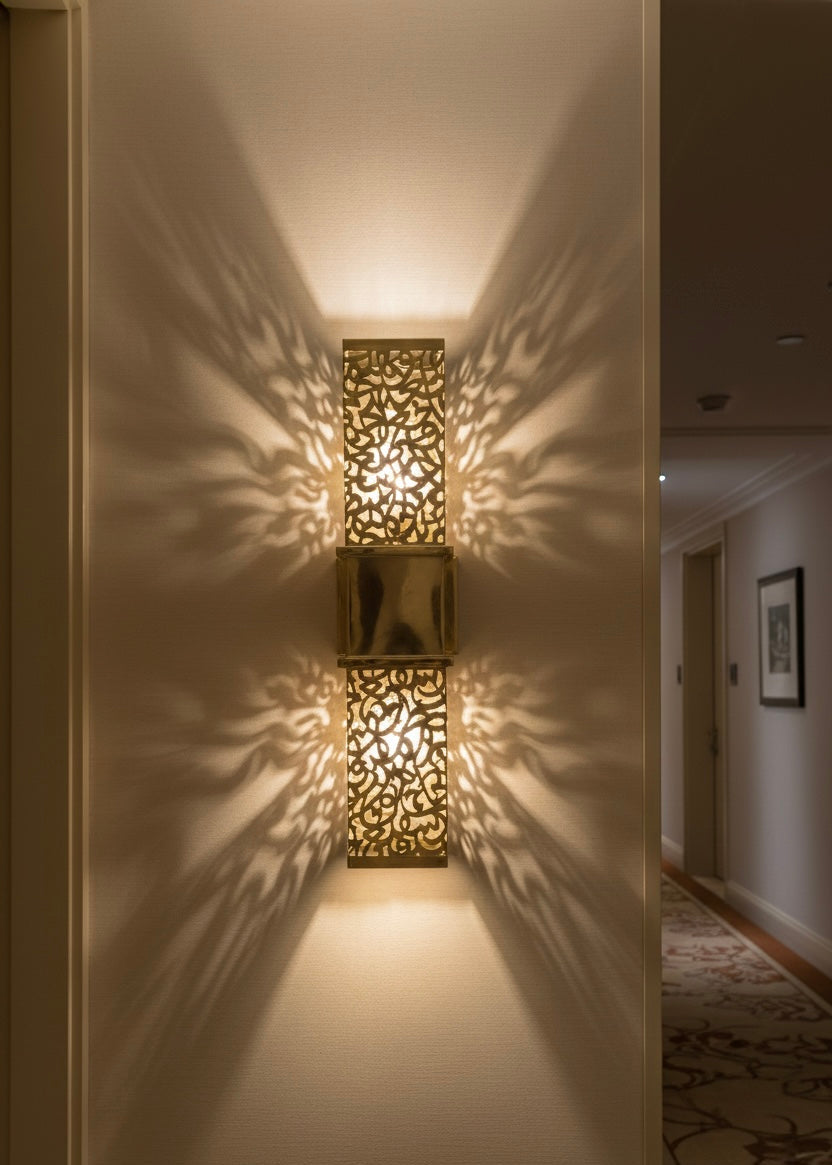 Moroccan Brass Wall Light - Solid Brass Handmade Sconce - Ref.1790
