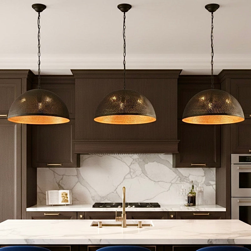 Black Dome Brass Light Fixture  - Ref.2752