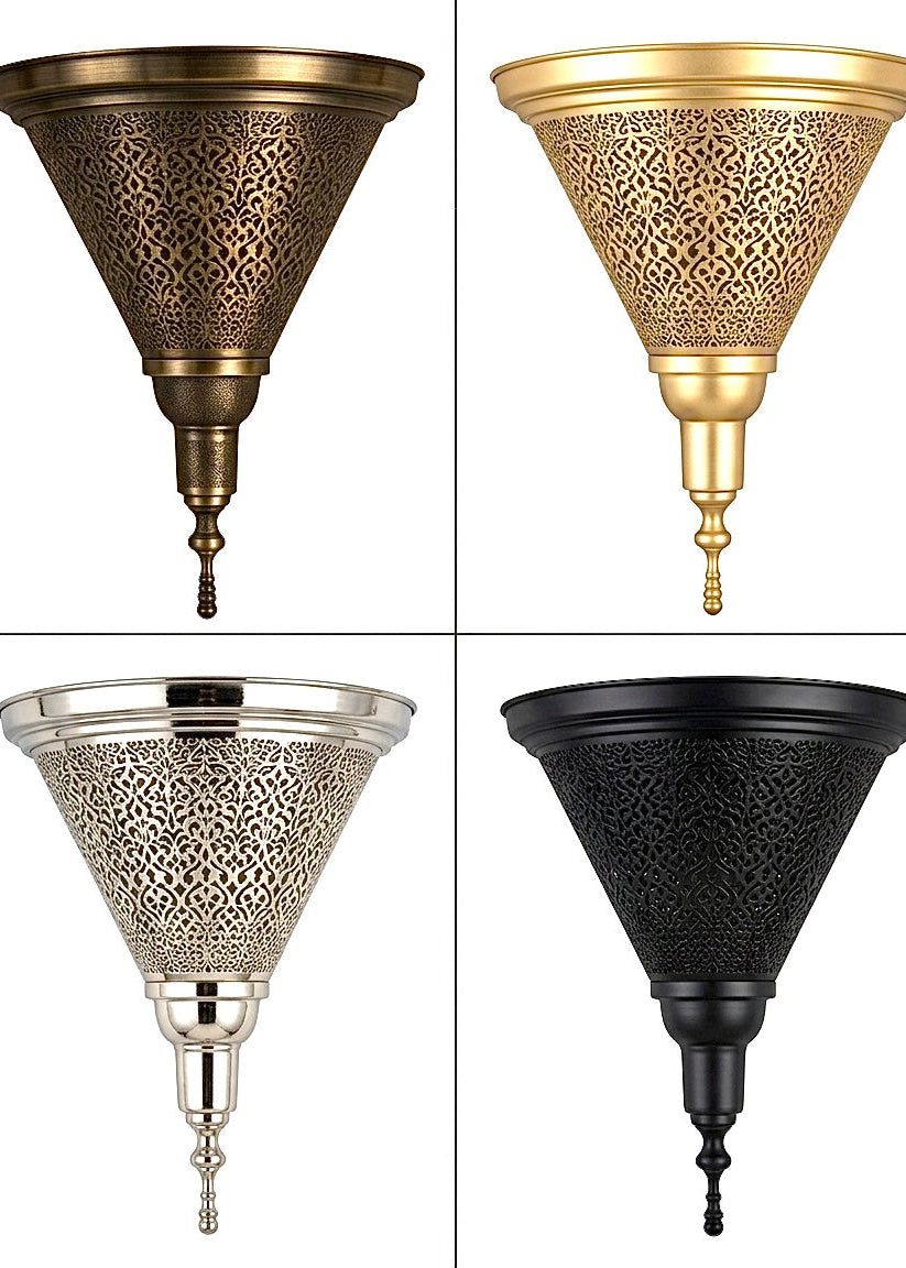 Handcrafted Brass Wall Sconce | Moroccan Filigree Wall Lamp