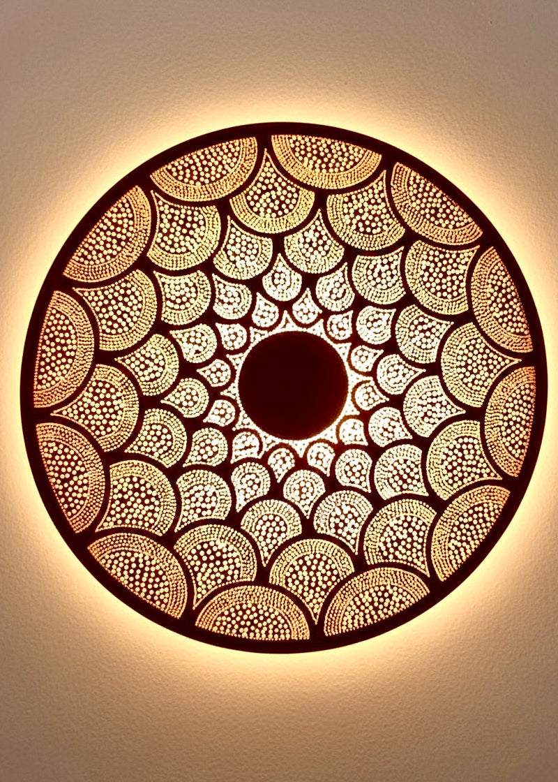 Authentic handmade Moroccan flush mount lamp, available for secure worldwide shipping.