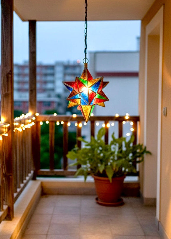 Moroccan Star Glass Ceiling Lamp - Ref. 2033