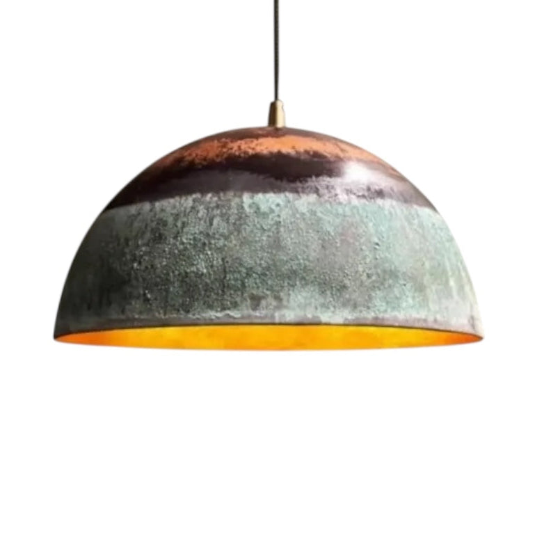Oxidized Brass Copper Dome Light Fixture  - Ref.2048