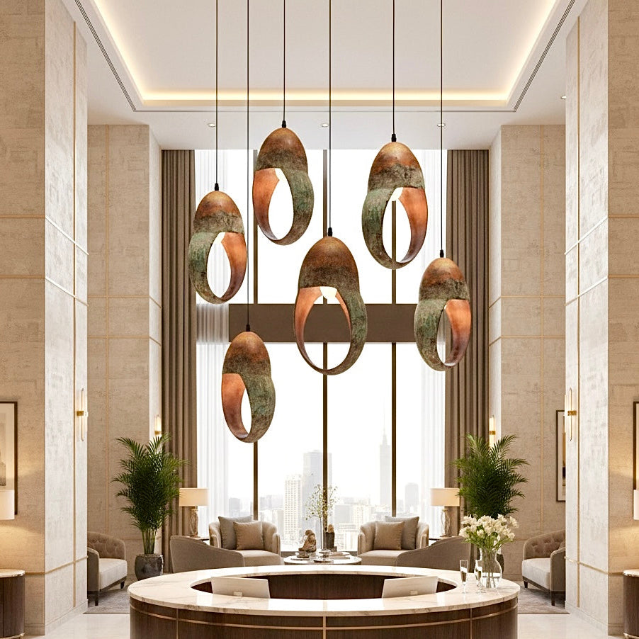 Oxidized Brass Copper Dome Light Fixture  - Ref.2705