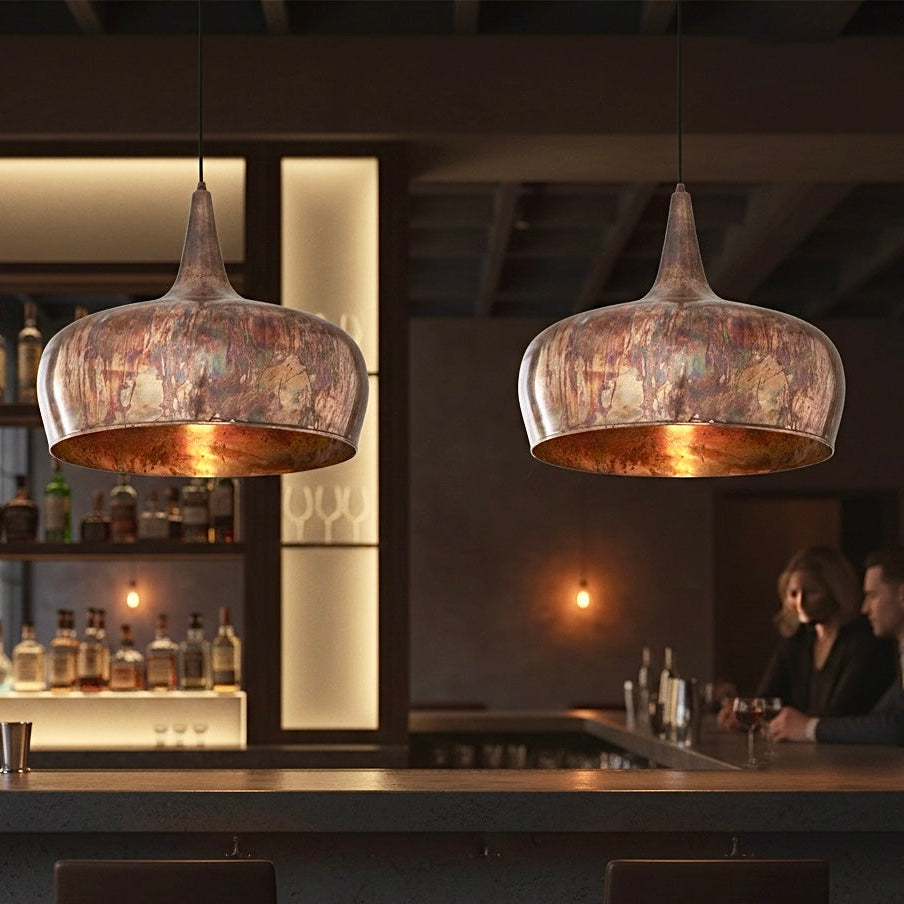Rustic Red Oxidation Copper Pendant Light | Free Shipping – Edken
