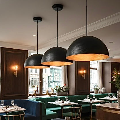 Hammered Dome black Light Fixture - Ref.1193