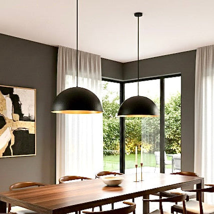 Hammered Dome black Light Fixture - Ref.1193