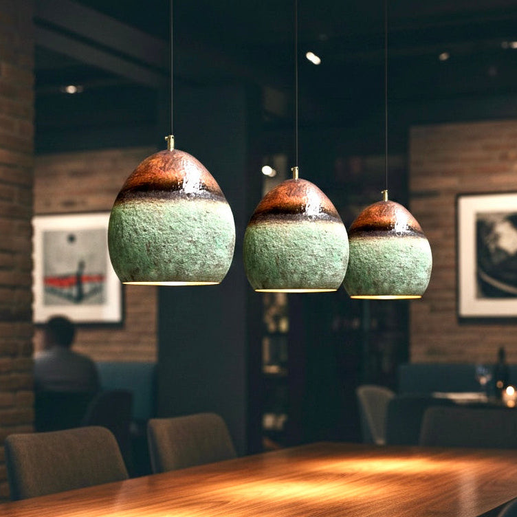 Oxidized Brass Copper Dome Light Fixture  - Ref.2760