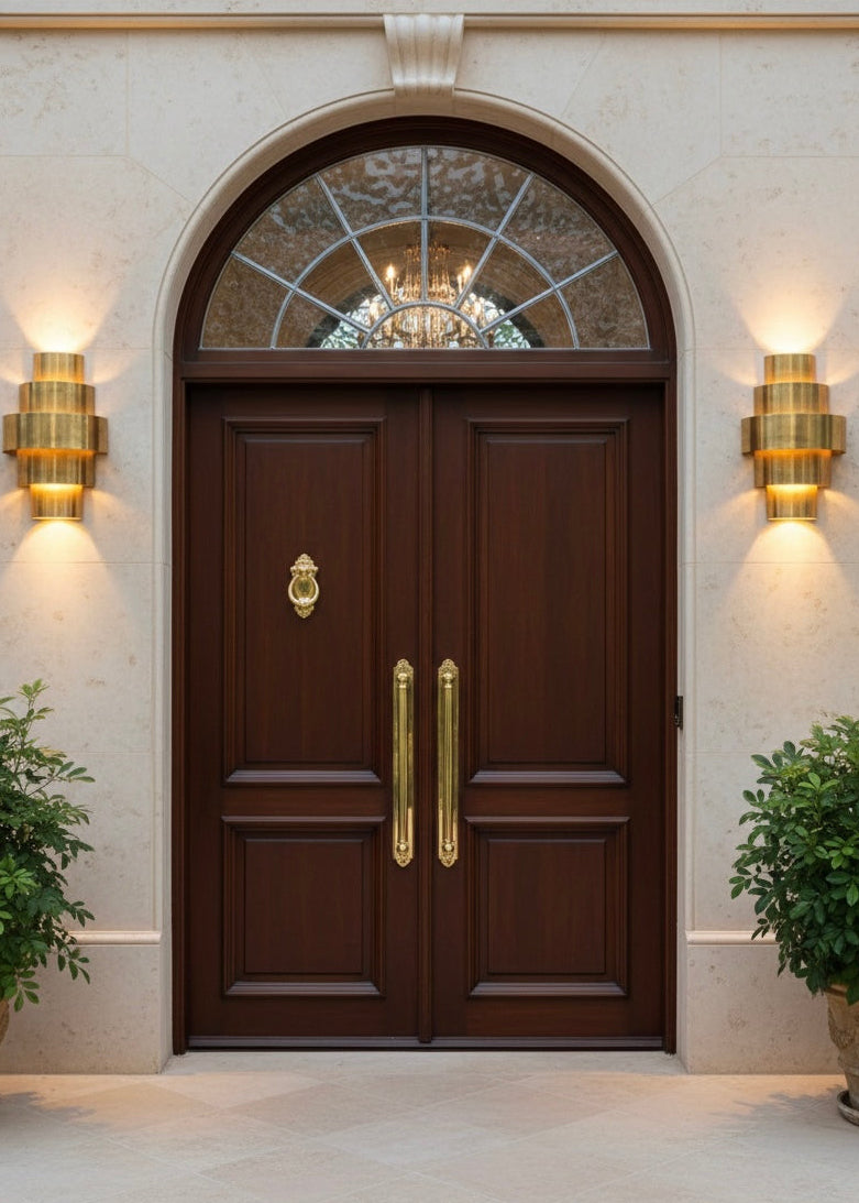 Modern interior decor featuring a handmade Moroccan brass sconce for warm ambient lighting.