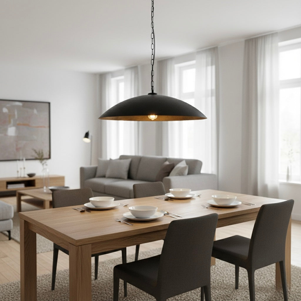 Black Dome Brass Light Fixture  - Ref.2763