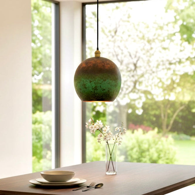 Oxidized Brass Copper Dome Light Fixture - Ref.2710
