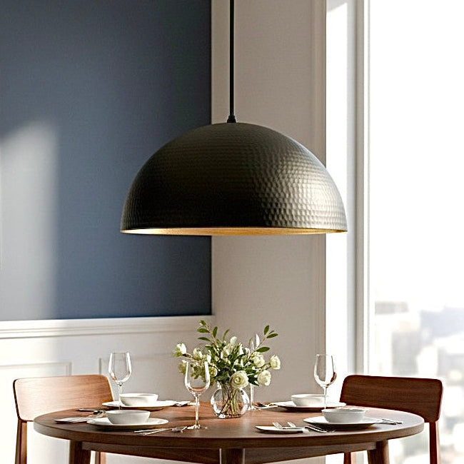 Hammered Dome black Light Fixture - Ref.1193