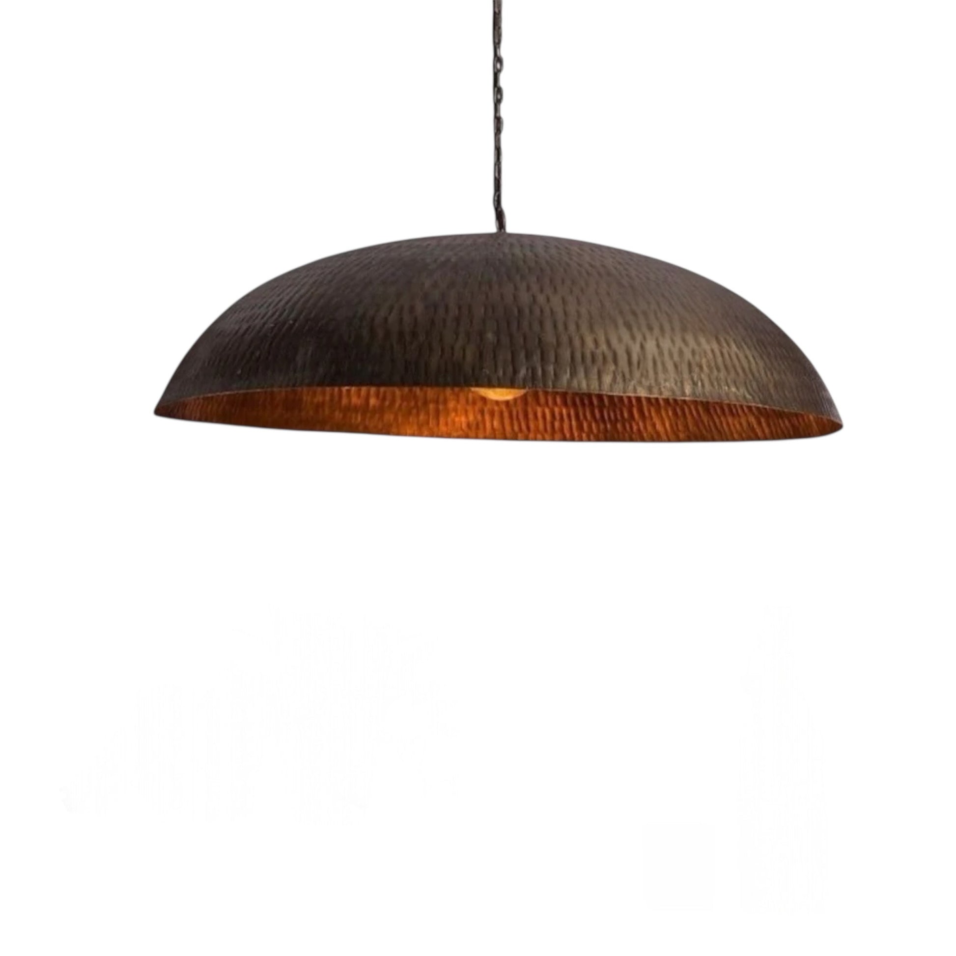 Hammered Antique Brass Dome Light Fixture - Ref.1158