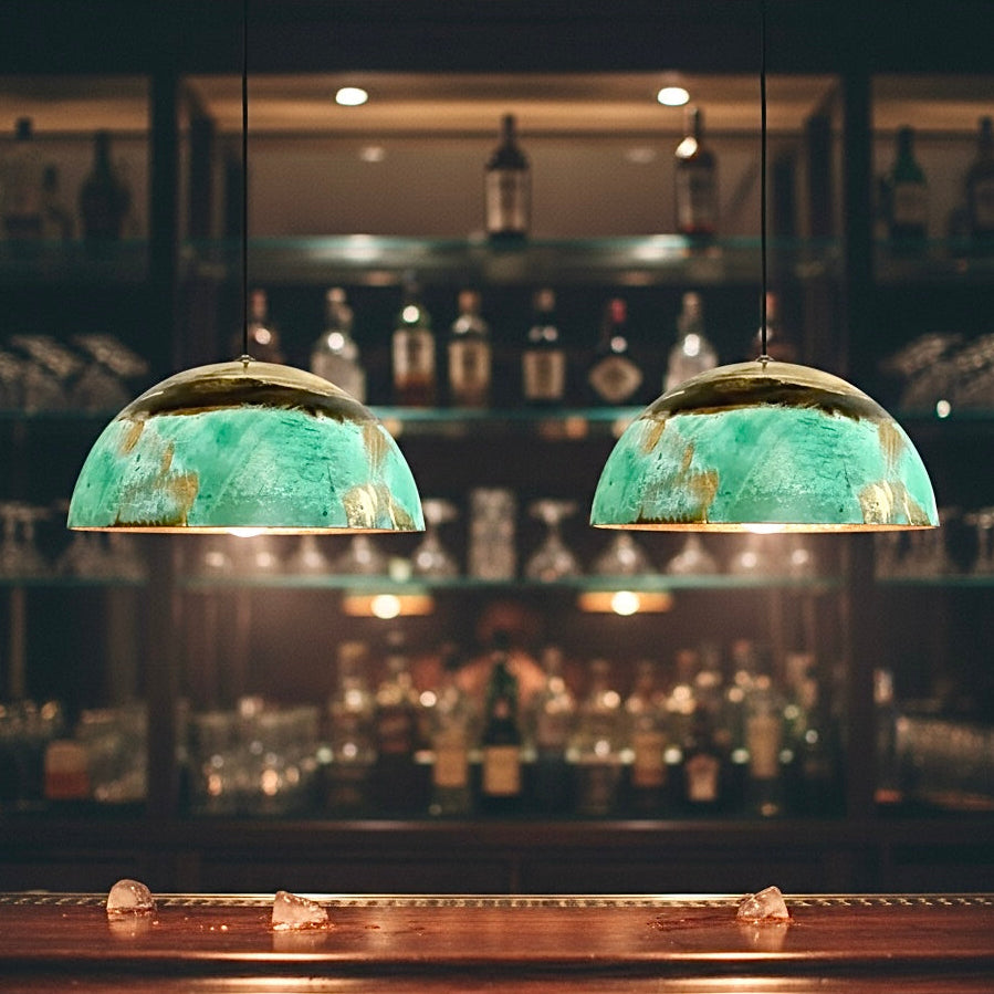 Oxidized Brass Copper Dome Light Fixture  - Ref.2703