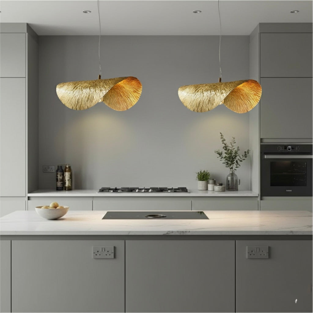 Hammered Gold Brass Dome Light Fixture - Ref.2735