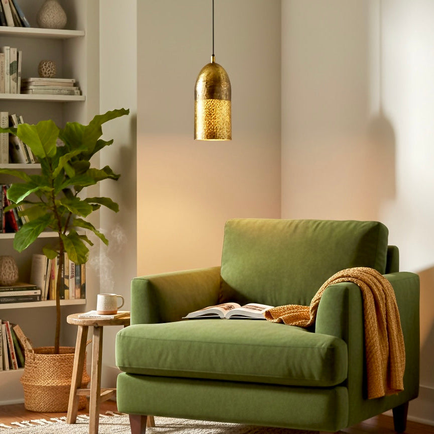 Brass Bronze Dome Light Fixture  - Ref.2725