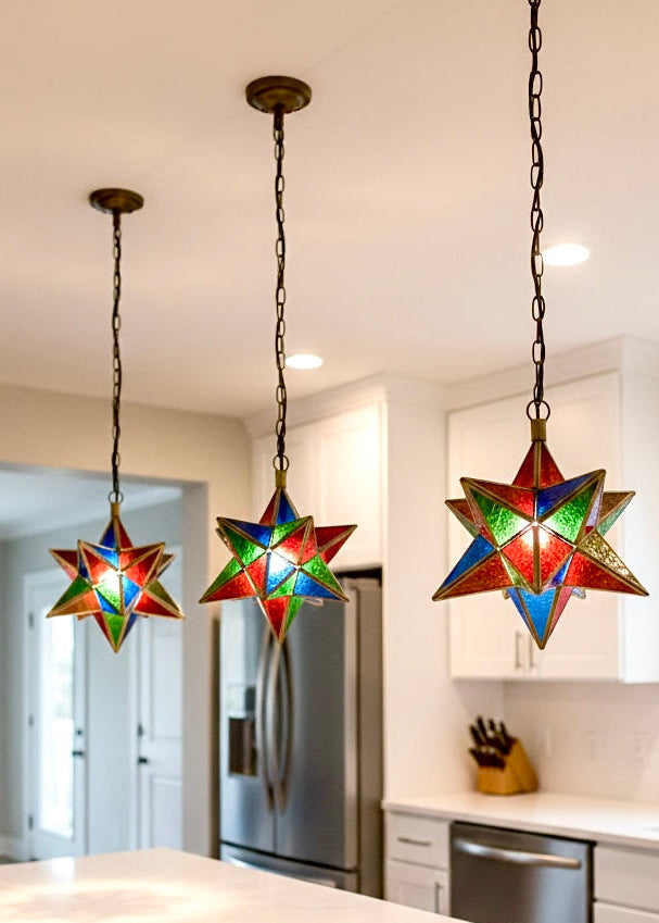 Moroccan Star Glass Ceiling Lamp - Ref. 2033