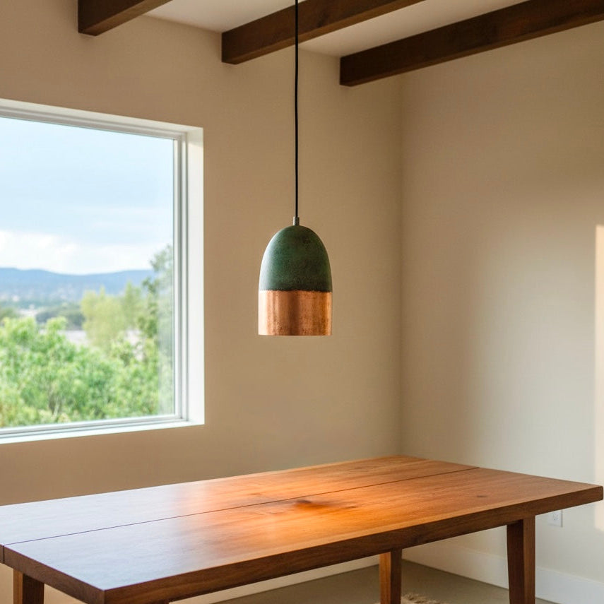 Oxidized Brass Copper Dome Light Fixture  - Ref.2715