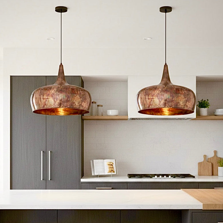 Rustic Red Oxidation Copper Pendant Light | Free Shipping – Edken