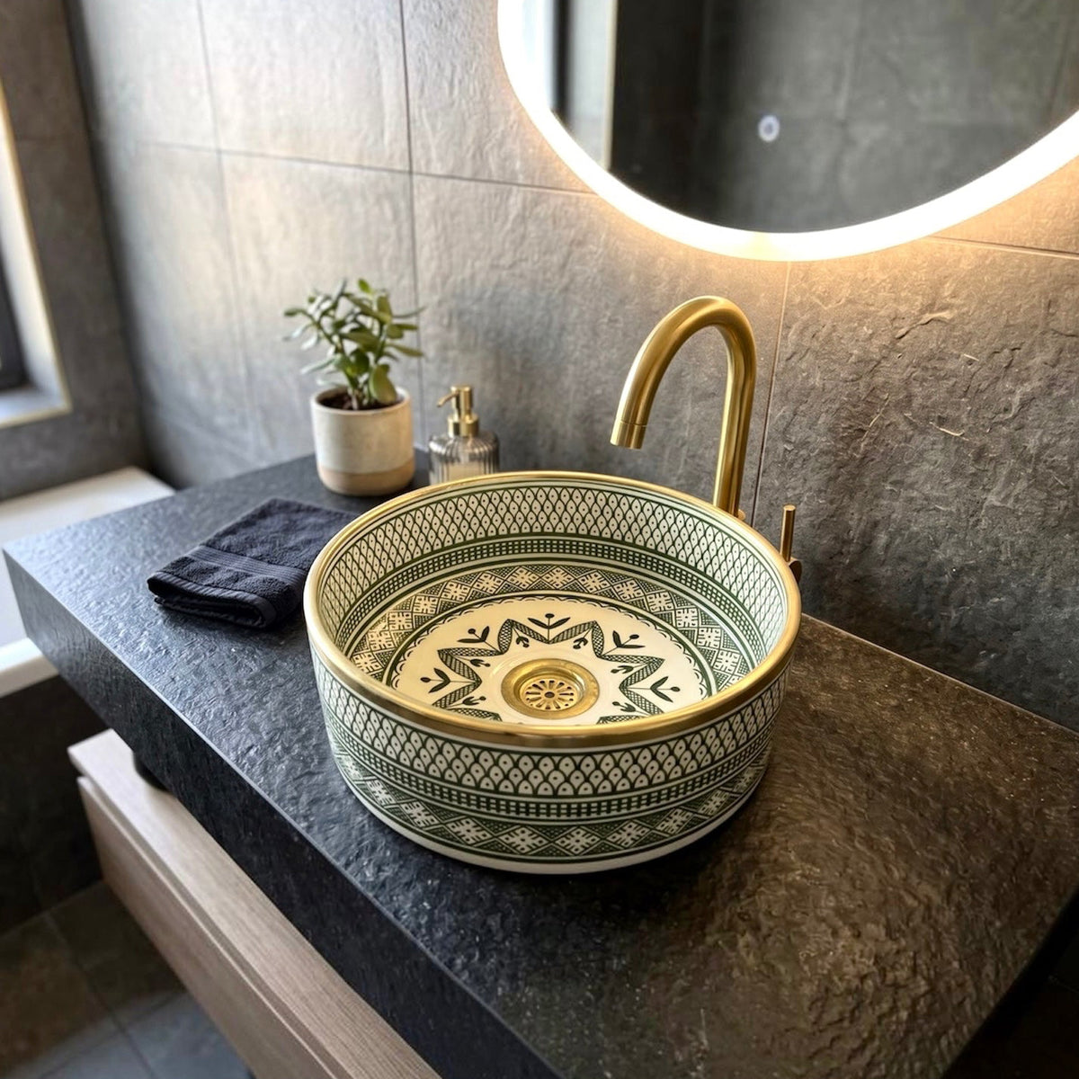 Handcrafted Moroccan Ceramic Sink - Ref. 1804
