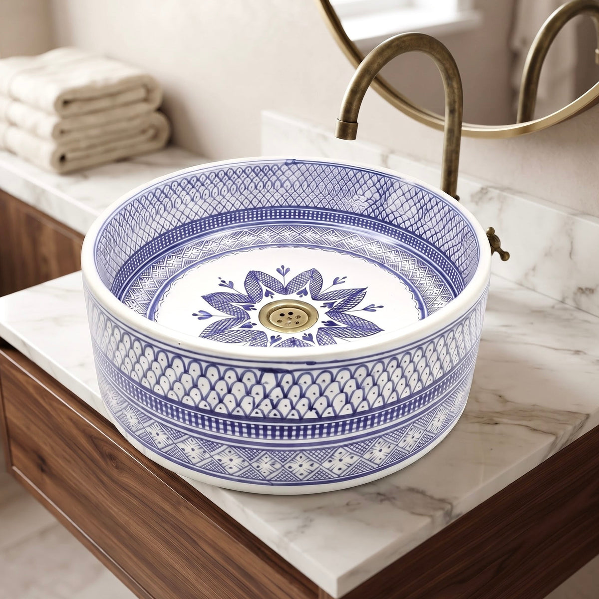 Handcrafted Moroccan Ceramic Sink - Ref. 1805