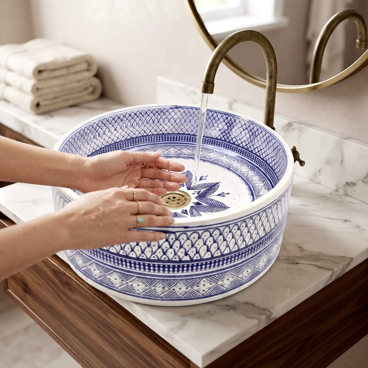 Handcrafted Moroccan Ceramic Sink - Ref. 1805