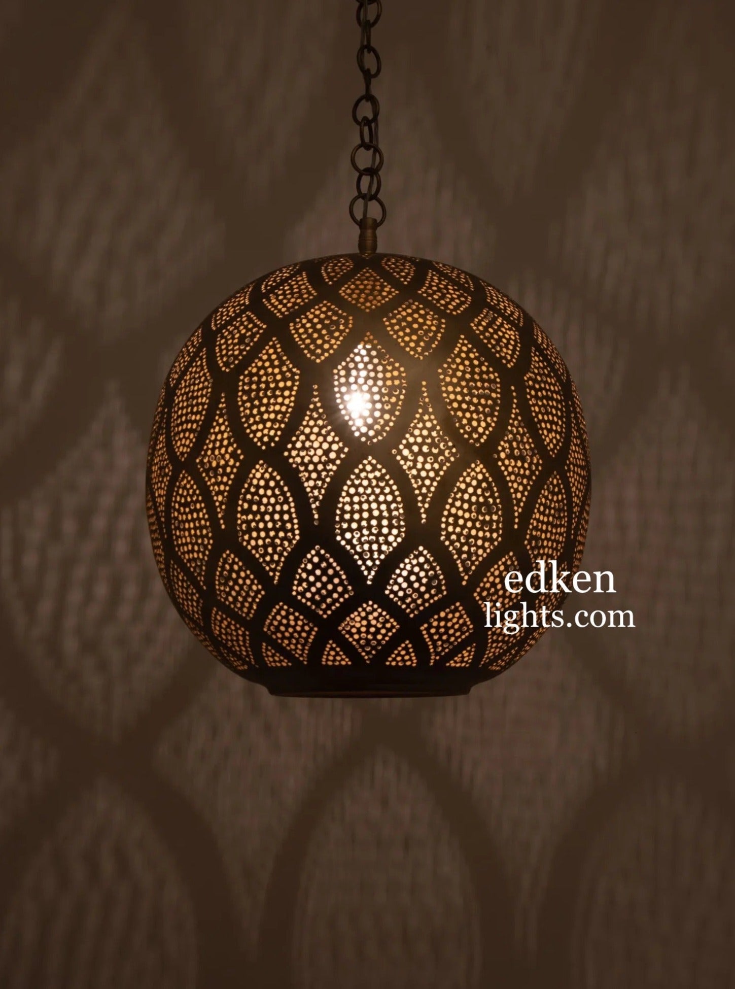 Luxury Moroccan Globe Hanging Lamp | Artisan Brass Lighting
 - Ref. 1233