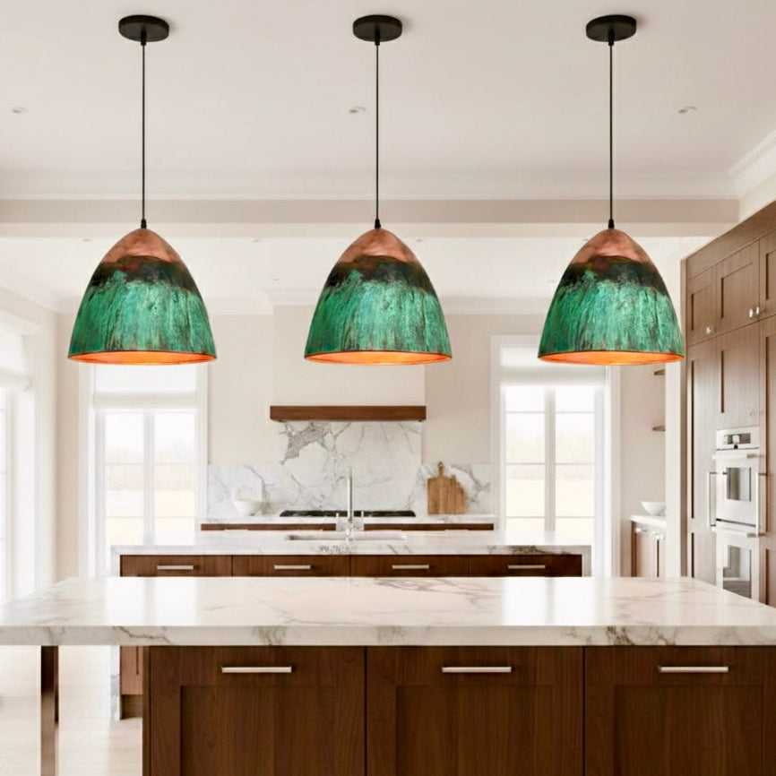 Oxidized Brass Copper Dome Light Fixture  - Ref.2720