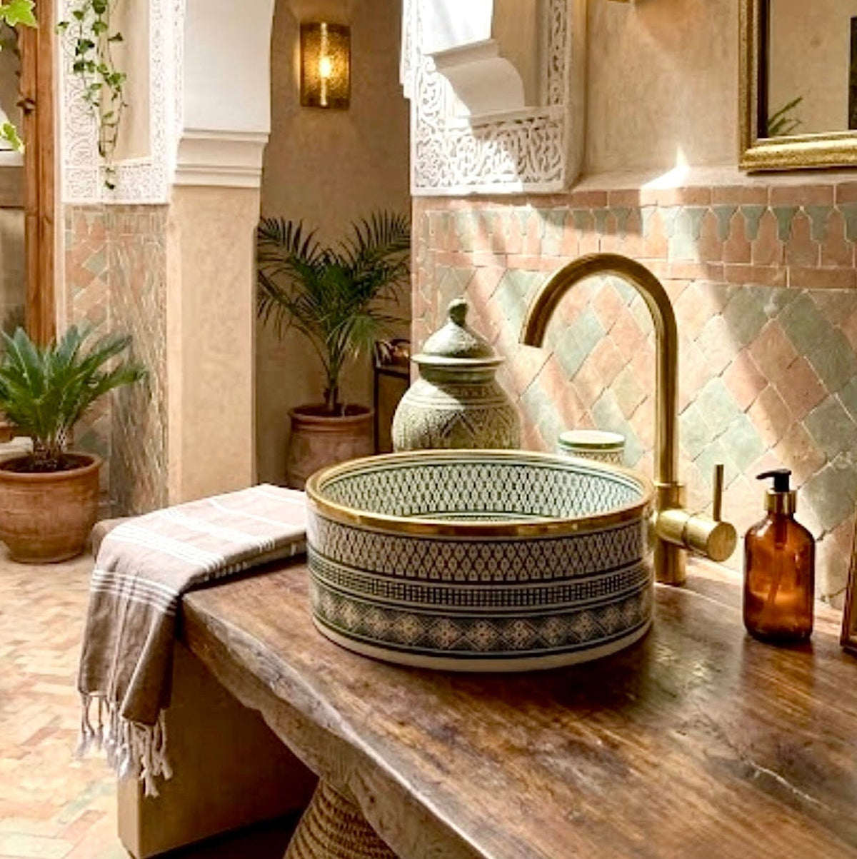 Handcrafted Moroccan Ceramic Sink - Ref. 1804
