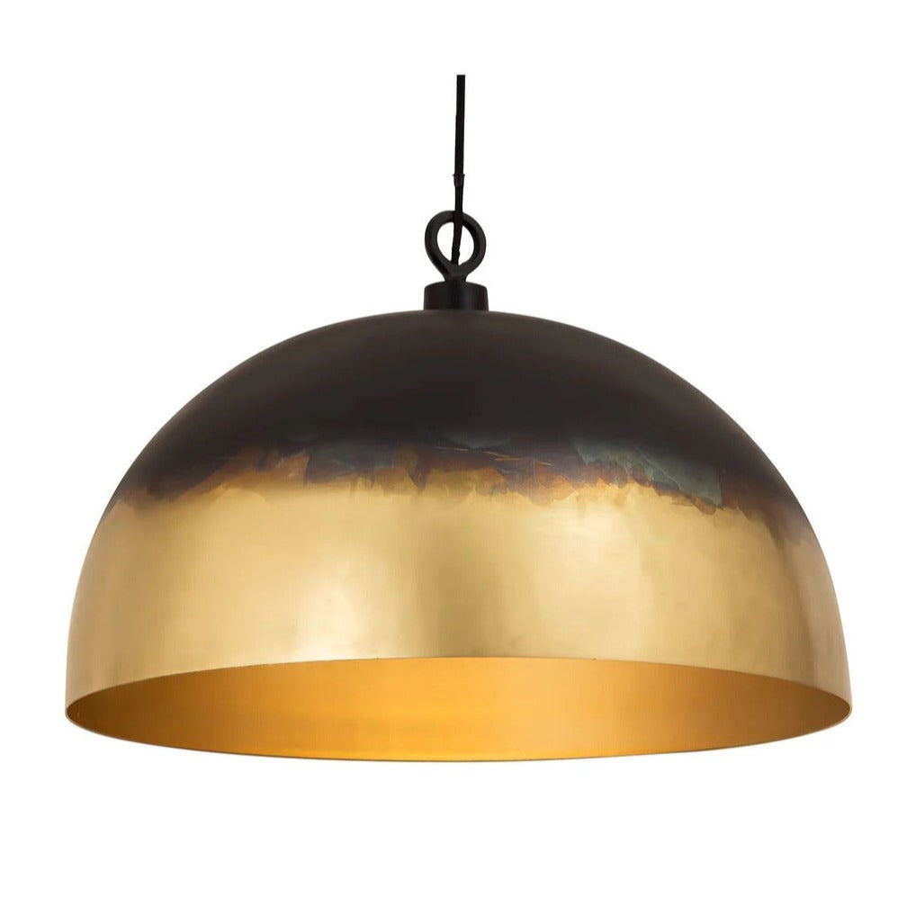 Brass Dome Light Fixture,Black With Gold Brass  - Ref.1182