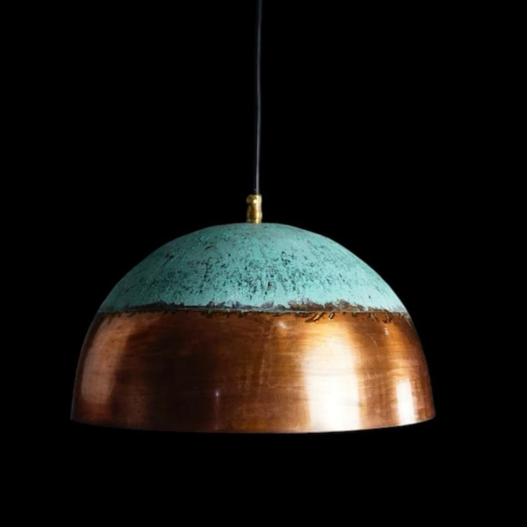 Antique Brass Copper Dome Light Fixture - Ref.1182