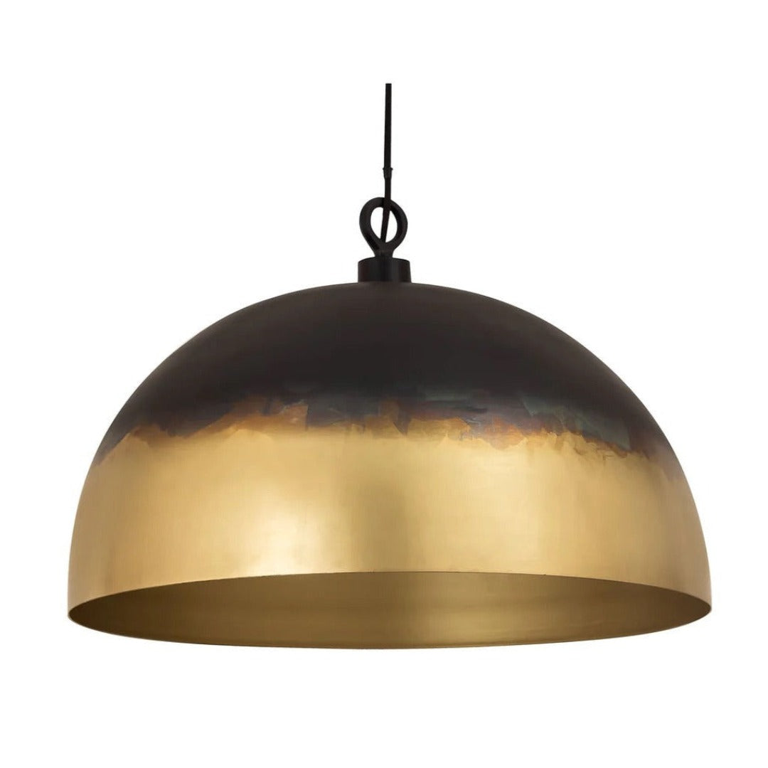 Brass Dome Light Fixture,Black With Gold Brass  - Ref.1182