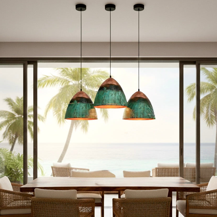 Oxidized Brass Copper Dome Light Fixture  - Ref.2720