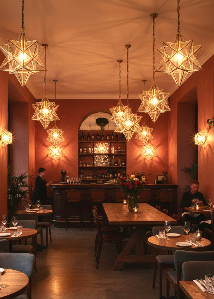 Moroccan Star Glass Ceiling Lamp - Ref. 1166