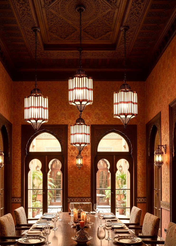 Moroccan Glass Ceiling Lamp - Ref. 1214