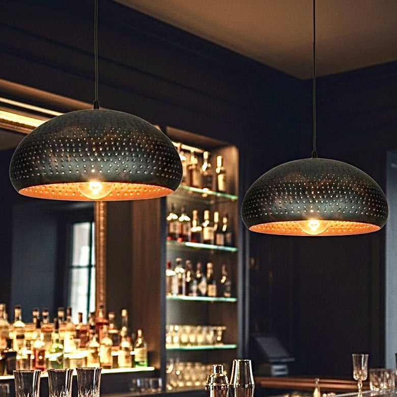 Modern Black Dome Metal Pendant Light - Industrial Style - Ref.2712