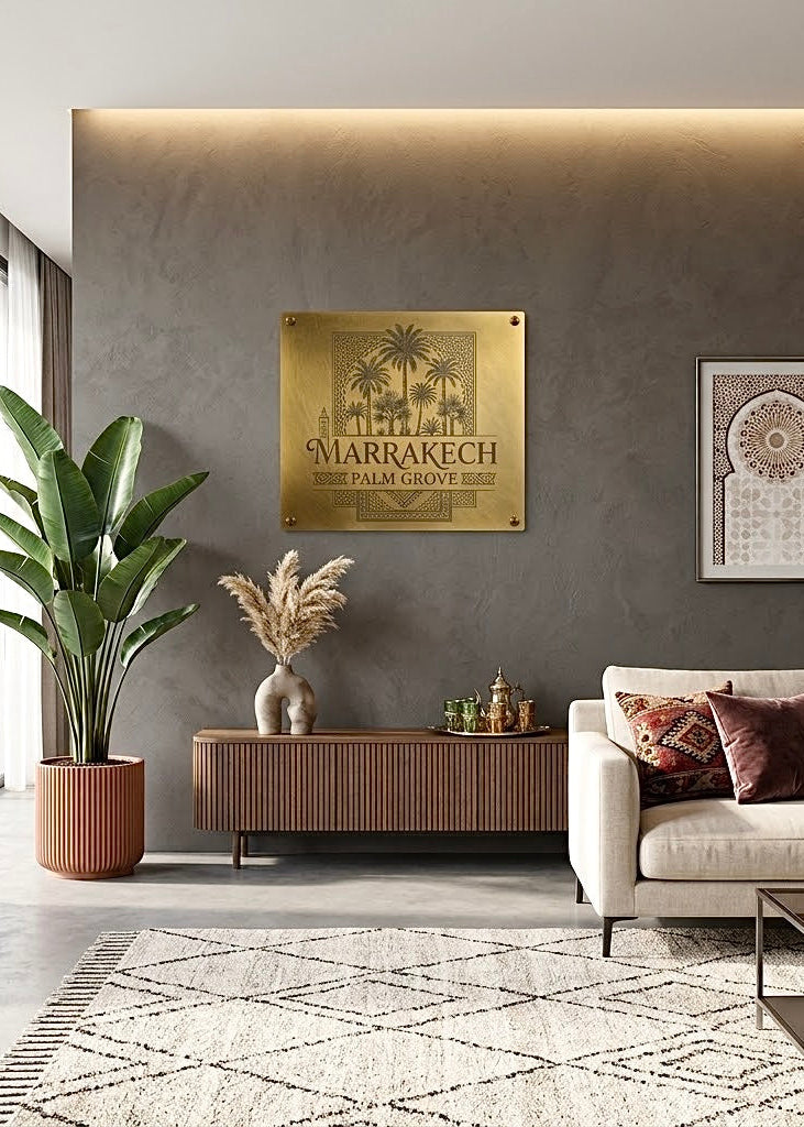 Custom Solid Brass Signboard - Personalized Engraved Metal Business Signage - ref 3002