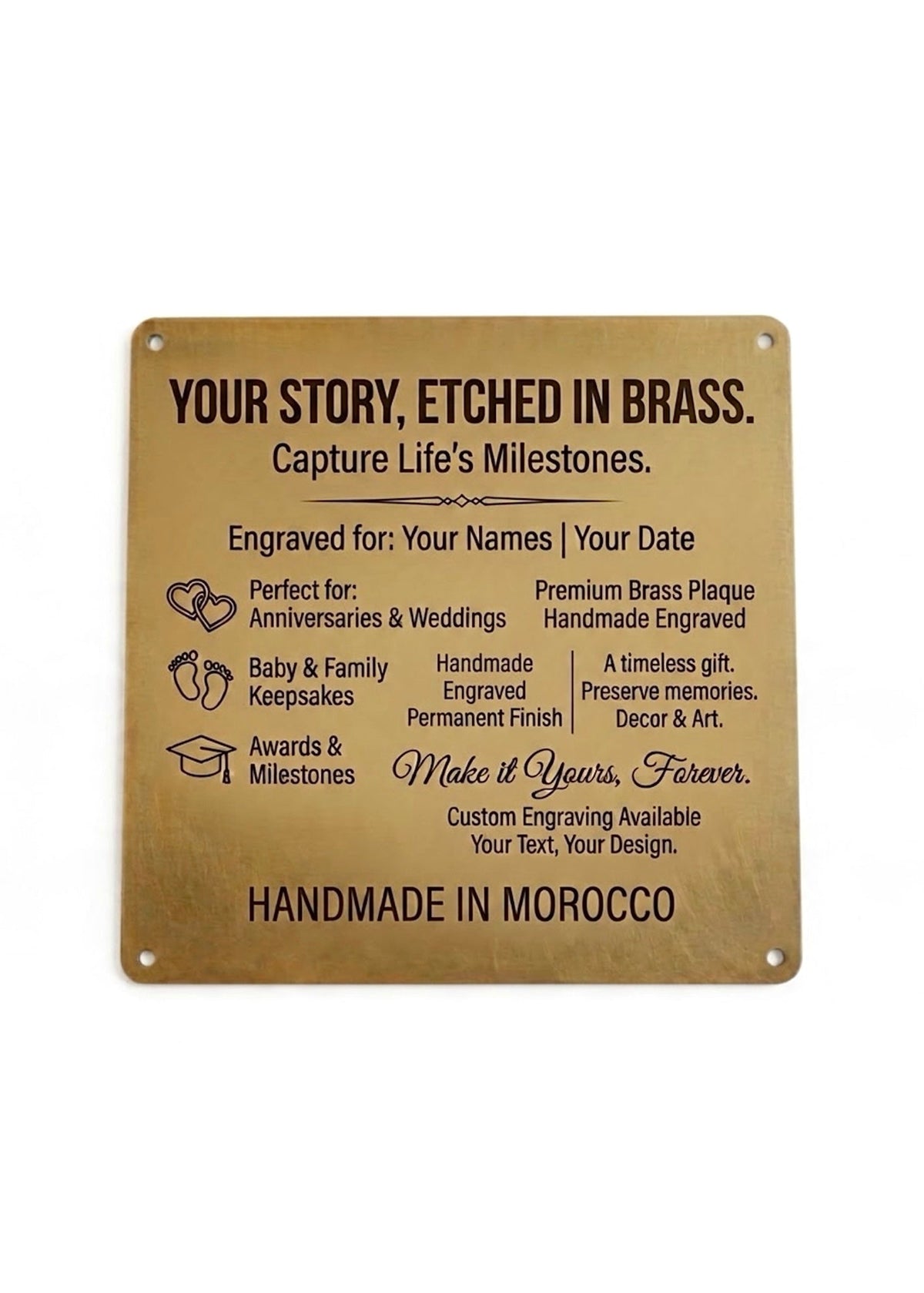 Custom Solid Brass Signboard - Personalized Engraved Metal commemorativesigns - ref 3003