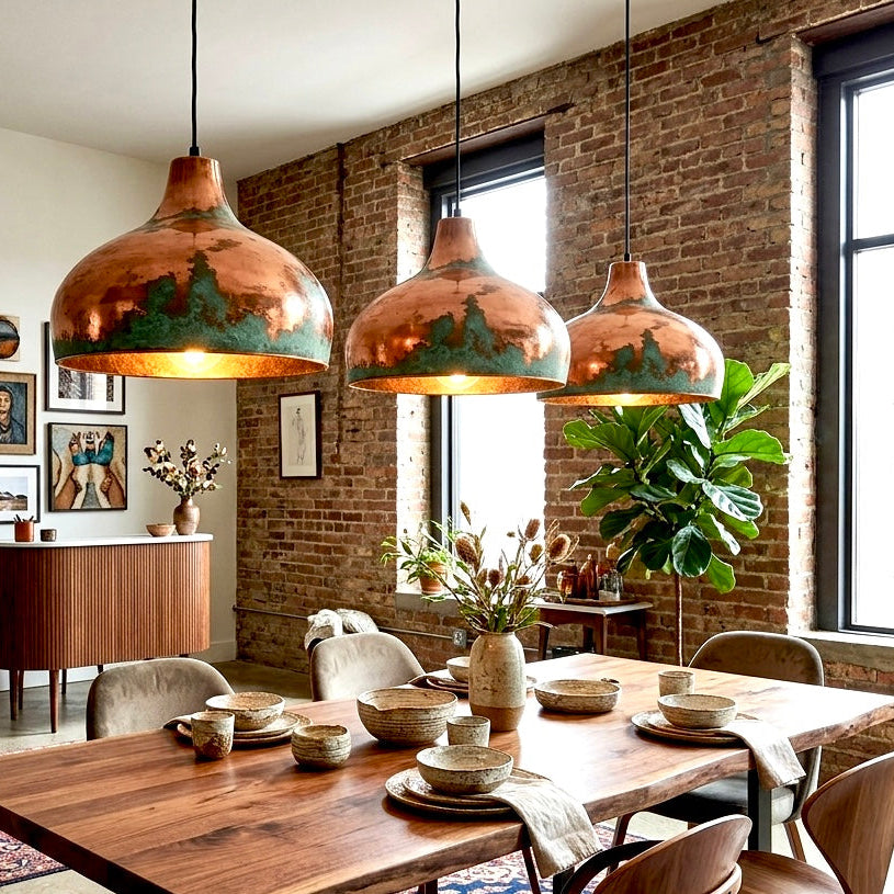 Oxidized Copper Dome Light Fixture - Ref.2049