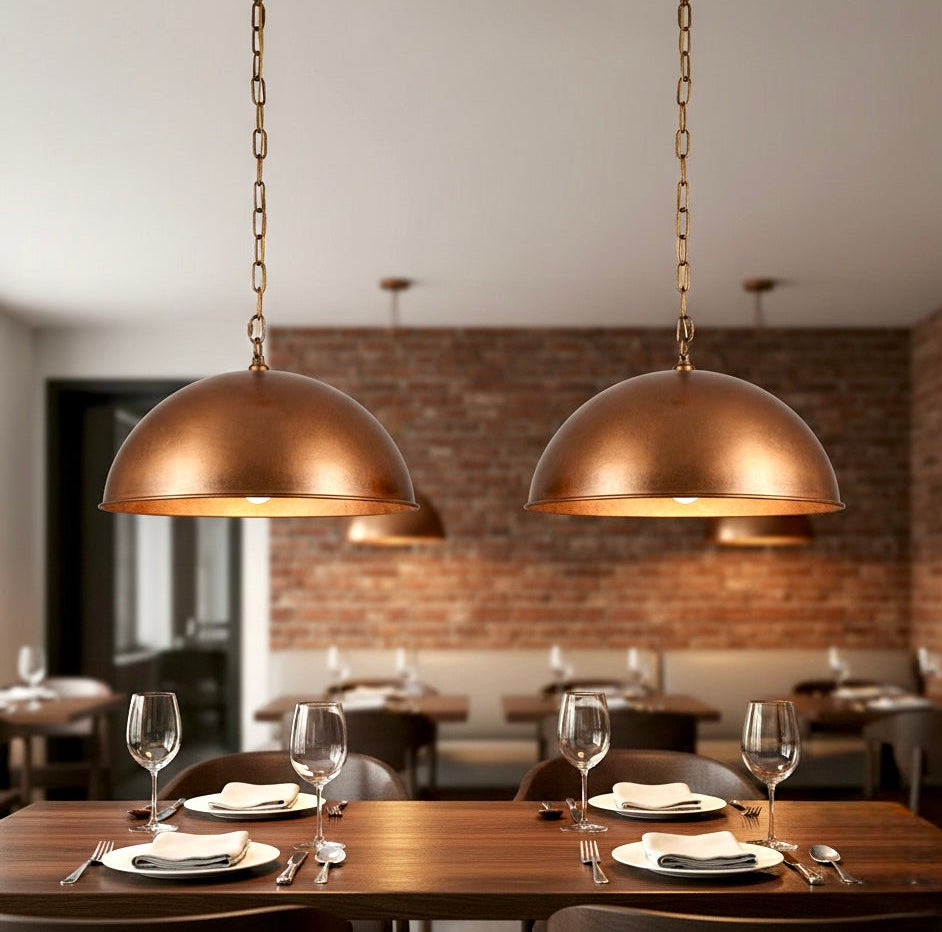 Copper Red Dome Light Fixture  - Ref.1167