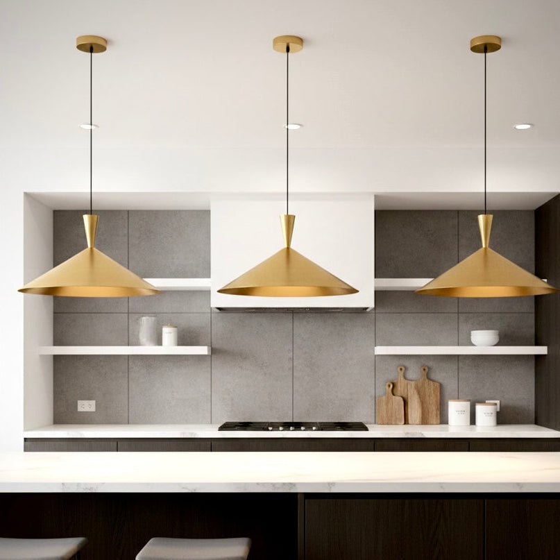 Ceiling Light Fixture - Gold, White & Black Brass  - Ref.1172