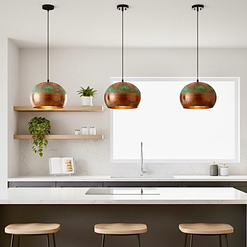 Oxidized Copper Dome Light Fixture  - Ref.2758