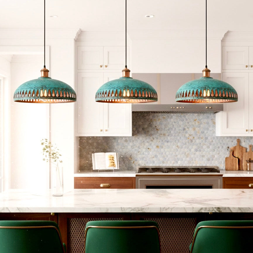 Oxidized Brass Copper Dome Light Fixture  - Ref.2754