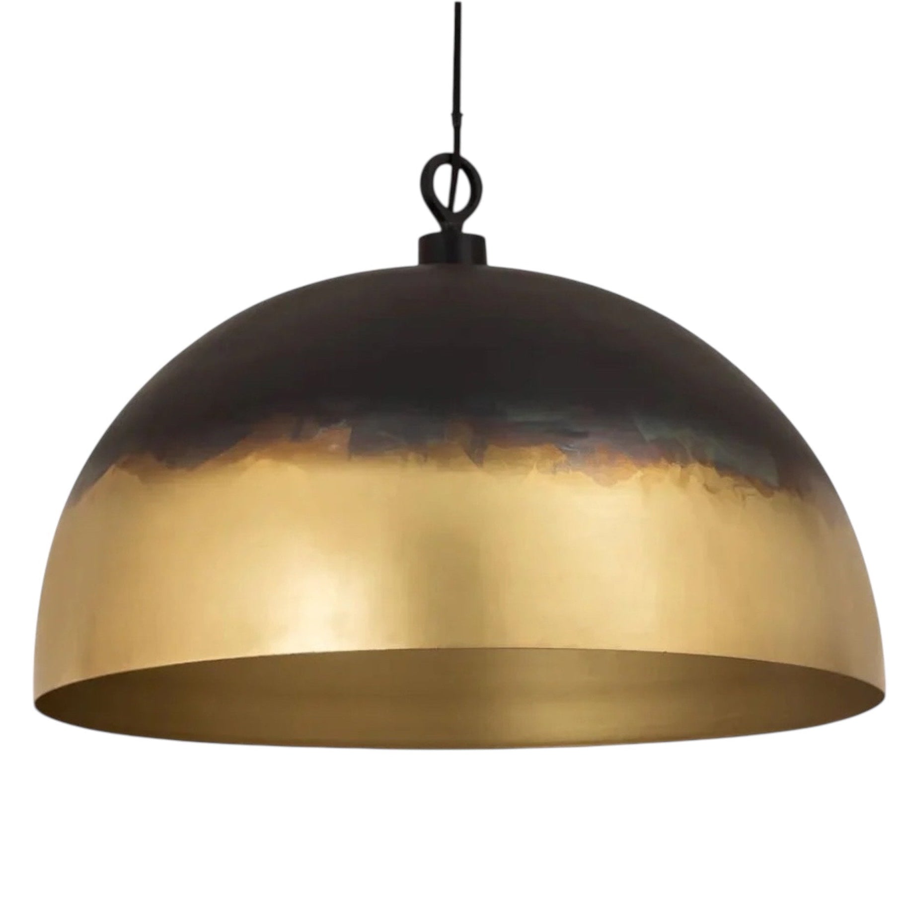 Brass Dome Light Fixture, Black With Gold - Ref.1182
