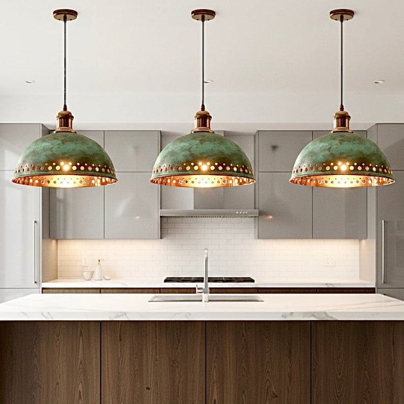 Oxidized Brass Dome Light Fixture  - Ref.2046