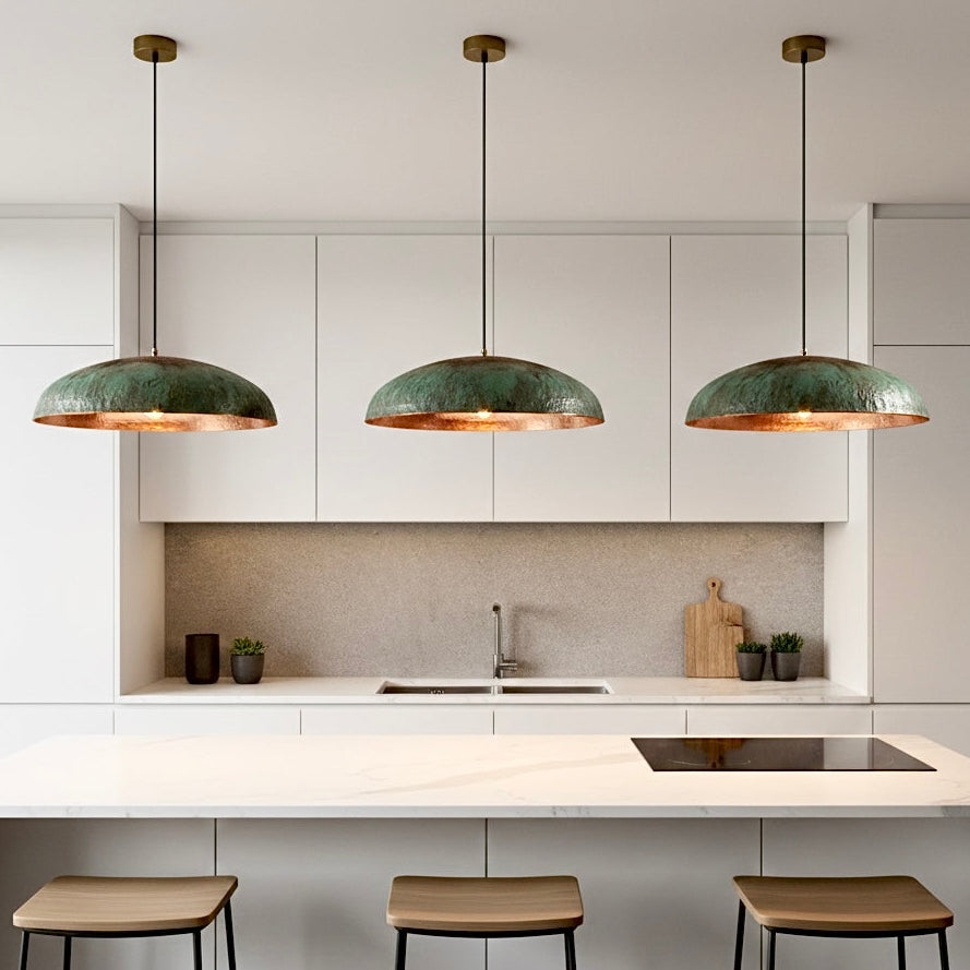 Oxidized Brass Copper Dome Light Fixture  - Ref.2043