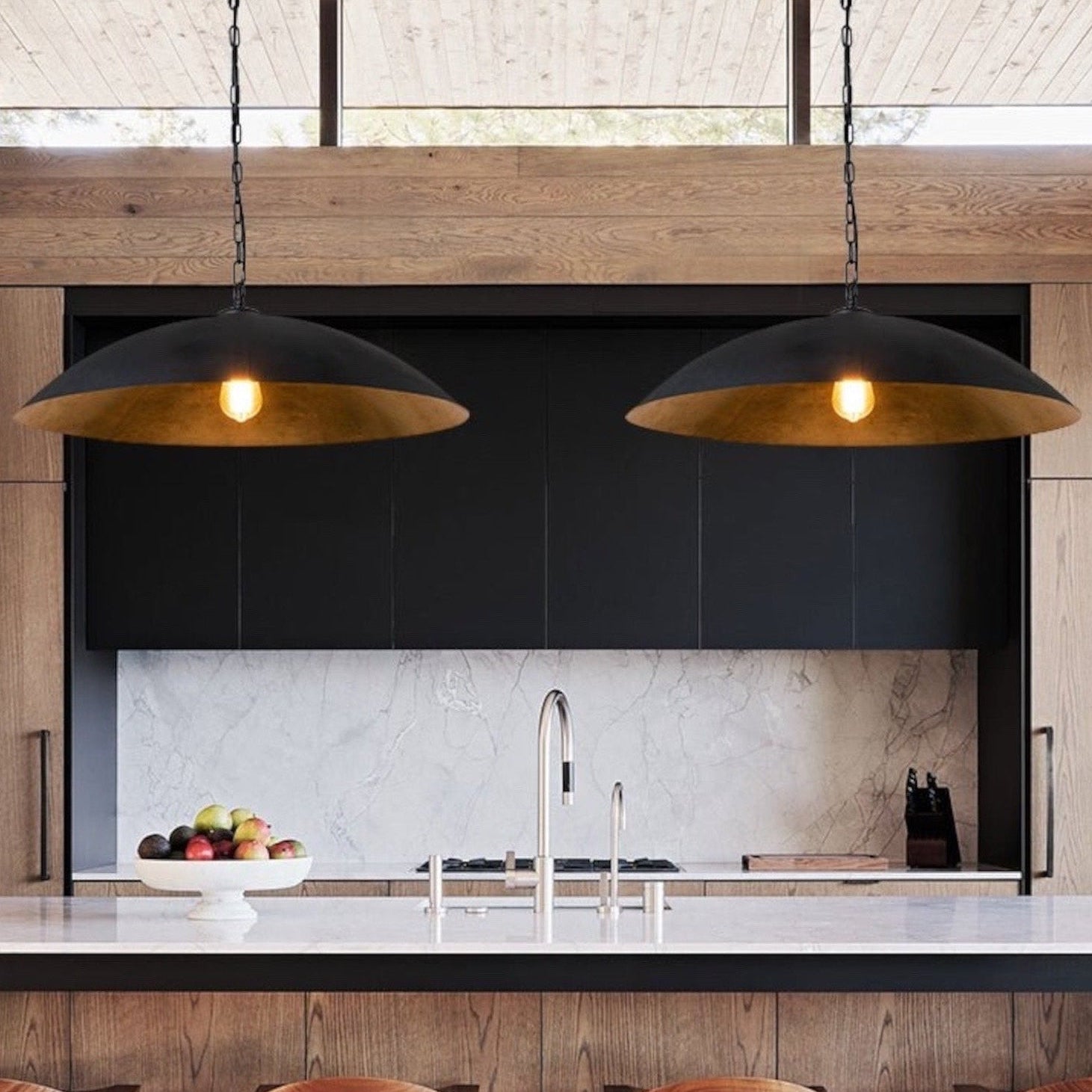 Black Dome Brass Light Fixture  - Ref.2763