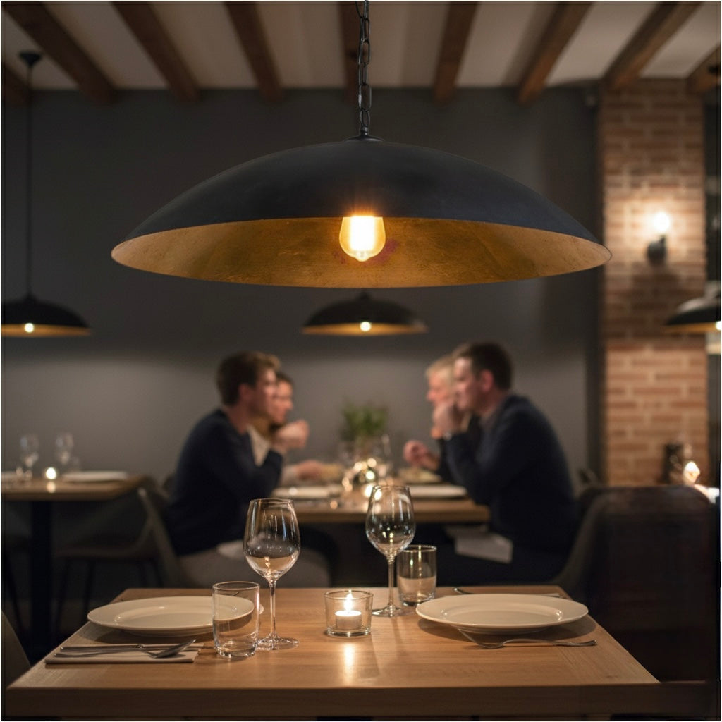 Black Dome Brass Light Fixture  - Ref.2763